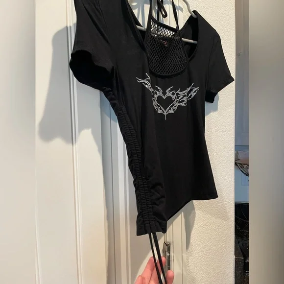 Romwe Punk Fishnet Crop Tee - Picture 4 of 13